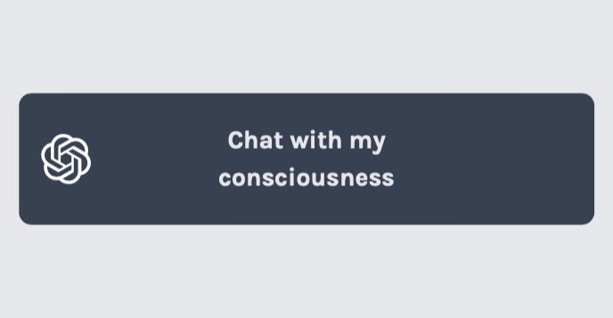 Chat with my consciousness button on yomitosh.dev