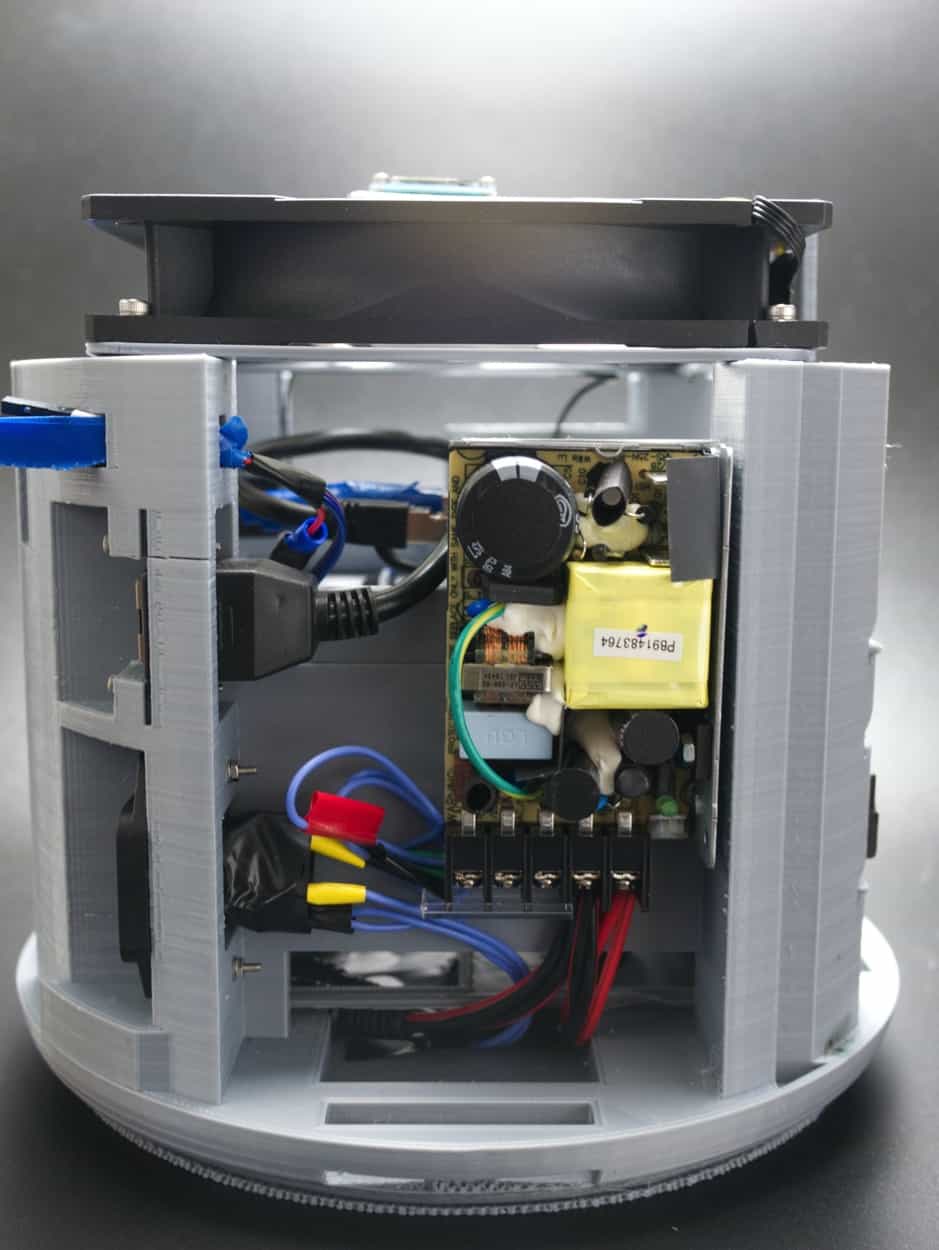 Right side showing 5V PSU that powers the Raspberry Pi 4