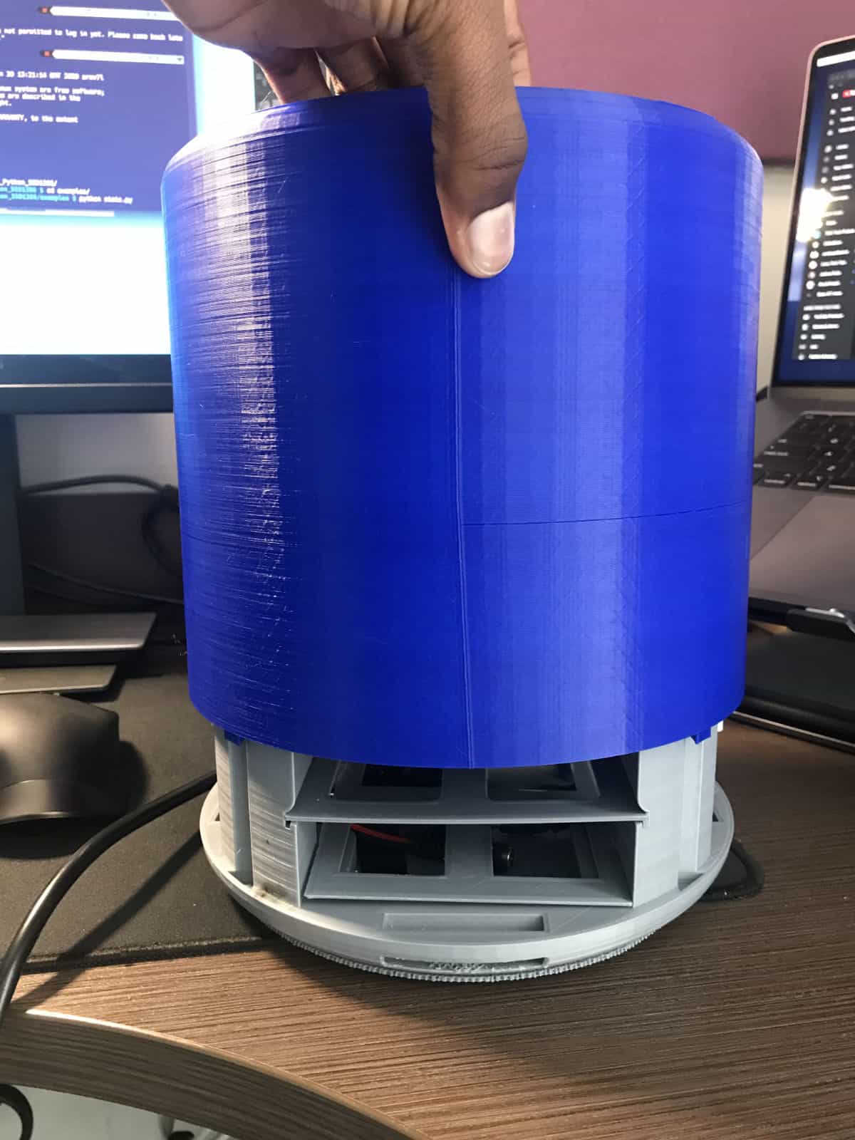 Placing PiServer outer casing; Very gracious tolerance given to avoid needing to print another.
