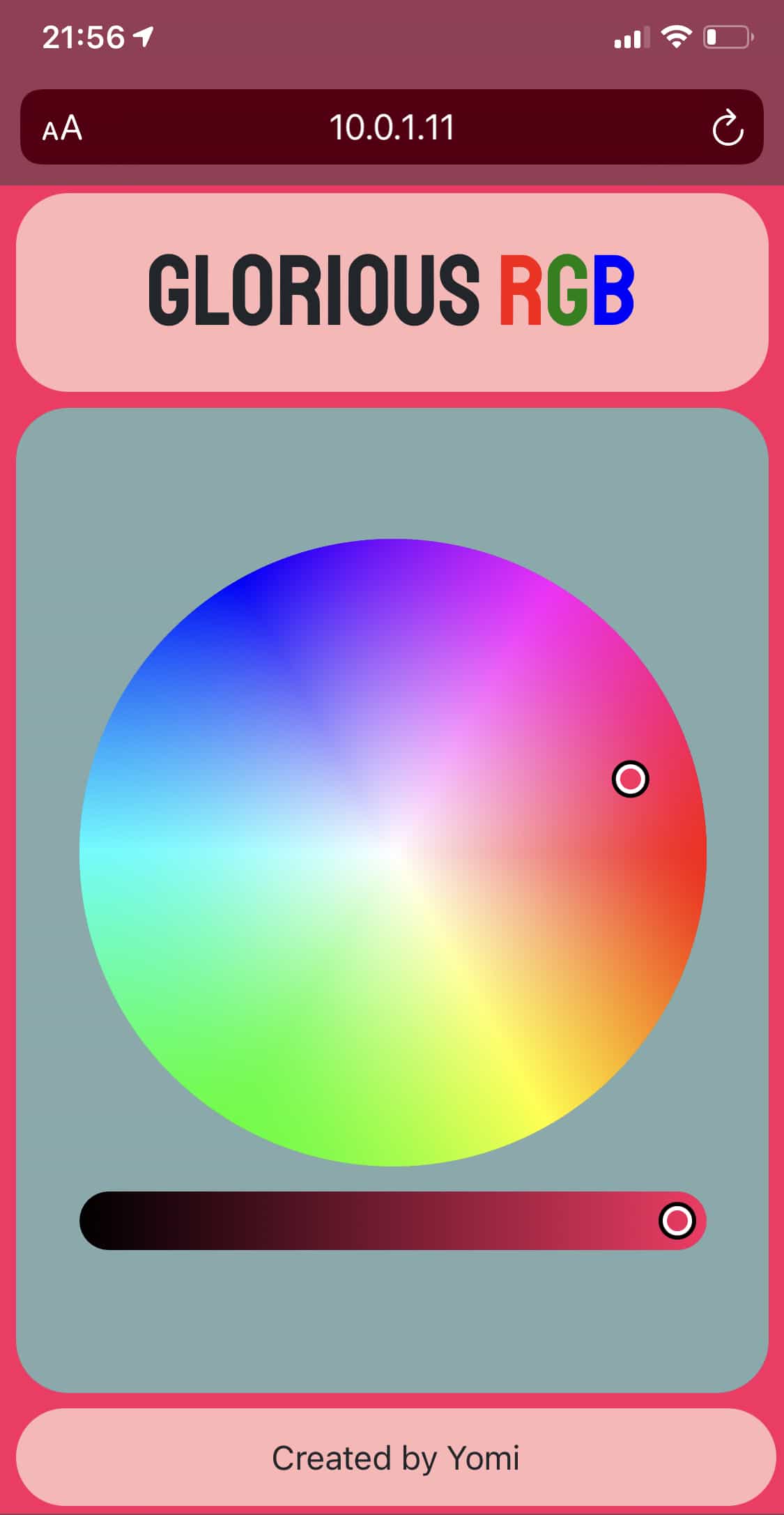 Glorious RGB web app to control an RGB LED light strip